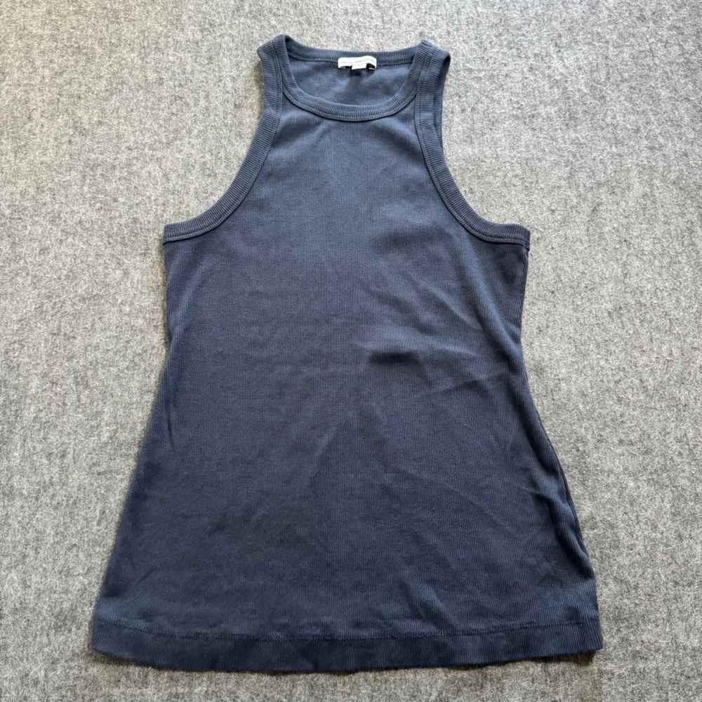 James Perse Standard Navy Ribbed Racerback Tank Top WNLC3625CU Size 2